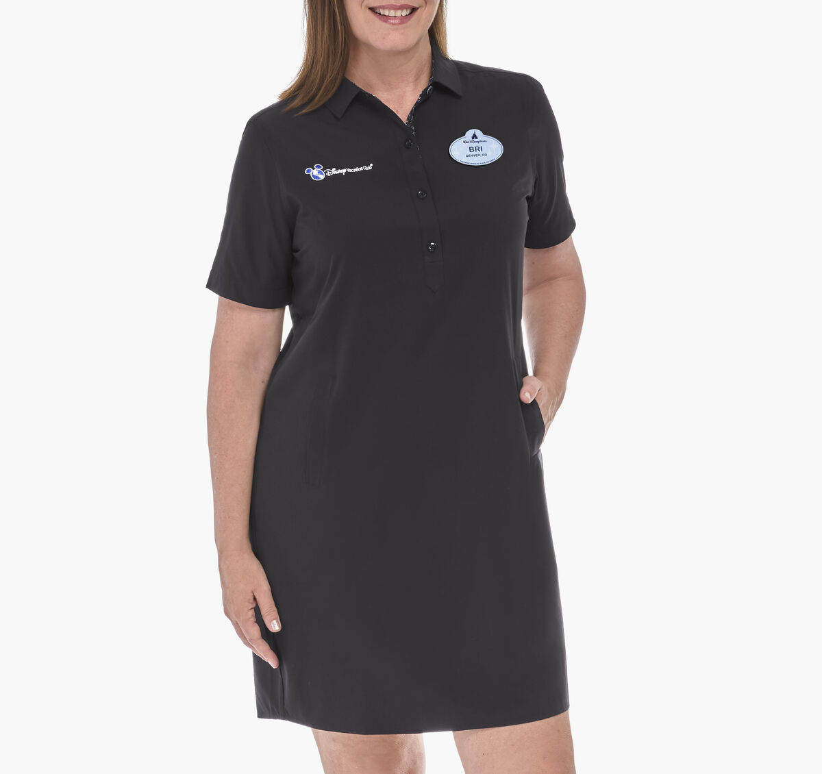 Women's Short Sleeve Popover Solid Dress image number null